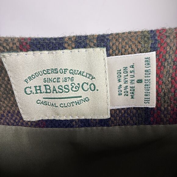 Vintage Wool Plaid Wrap Skirt | Tartan Winter Midi Skirt, USA Made - Picture 8 of 11